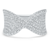 14K White Gold Diamond Twist Fashion Ring-Rings-Maurice's Jewelers-White Gold-4-