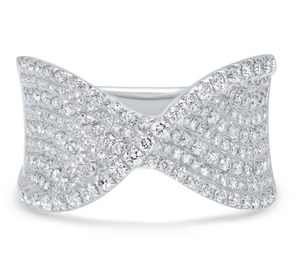14K White Gold Diamond Twist Fashion Ring-Rings-Maurice's Jewelers-White Gold-4-