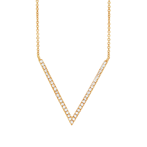14K White Gold Diamond "V" Necklace-Necklaces-Maurice's Jewelers-Yellow Gold-