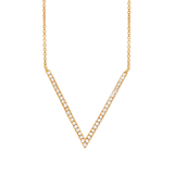 14K Yellow Gold Diamond "V" Necklace-Necklaces-Maurice's Jewelers-Yellow Gold-