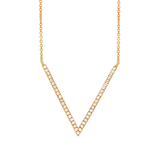 14K Yellow Gold Diamond "V" Necklace