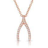 Diamond Wishbone Necklace-Necklaces-majolie-Rose Gold-