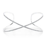 Diamond X Cuff Bracelet-Bracelets-majolie-White Gold-