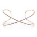 Diamond X Cuff Bracelet-Bracelets-majolie-Rose Gold-