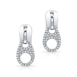 14K Yellow Gold Diamond Zipper Earrings-Earrings-majolie-White Gold-