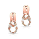 14K Yellow Gold Diamond Zipper Earrings-Earrings-majolie-Rose Gold-