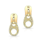 14K Yellow Gold Diamond Zipper Earrings-Earrings-majolie-Yellow Gold-