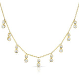 Double Diamond Bezel Drop Necklace-Necklaces-majolie-Yellow Gold-