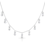 Double Diamond Bezel Drop Necklace-Necklaces-majolie-White Gold-