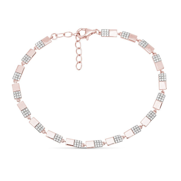 14K Rose Gold Diamond Half Bar Bracelet-Bracelets-Maurice's Jewelers-