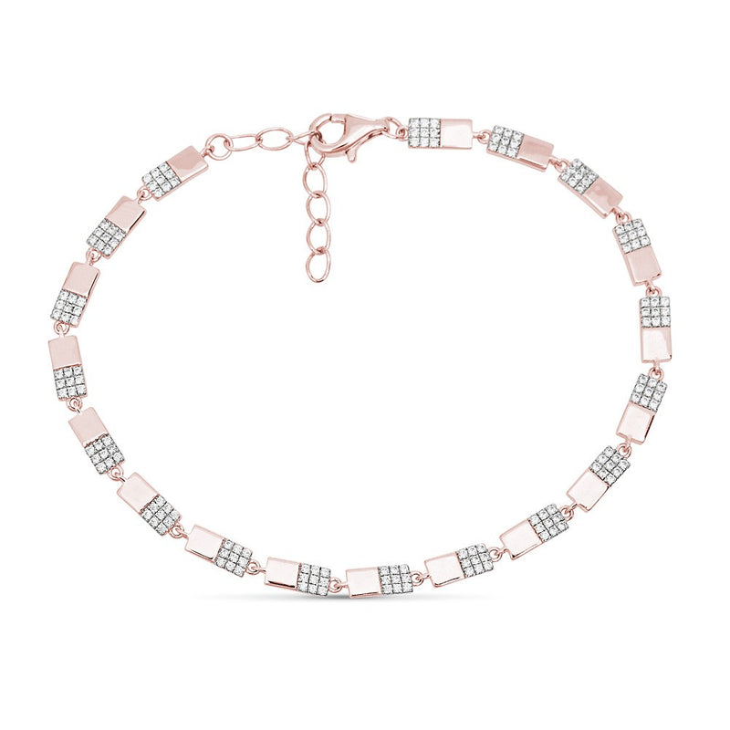 14K Rose Gold Diamond Half Bar Bracelet-Bracelets-Maurice's Jewelers-