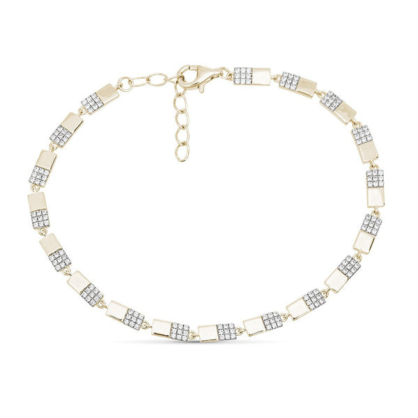 14K Yellow Gold Diamond Half Bar Bracelet-Bracelets-Maurice's Jewelers-