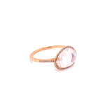 14K Rose Gold Diamond + Rainbow Moonstone Ring-Rings-Maurice's Jewelers-