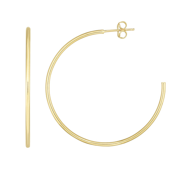 14k Yellow 40mm Hoop Earrings-EARRINGS-MAURICE'S JEWELERS-