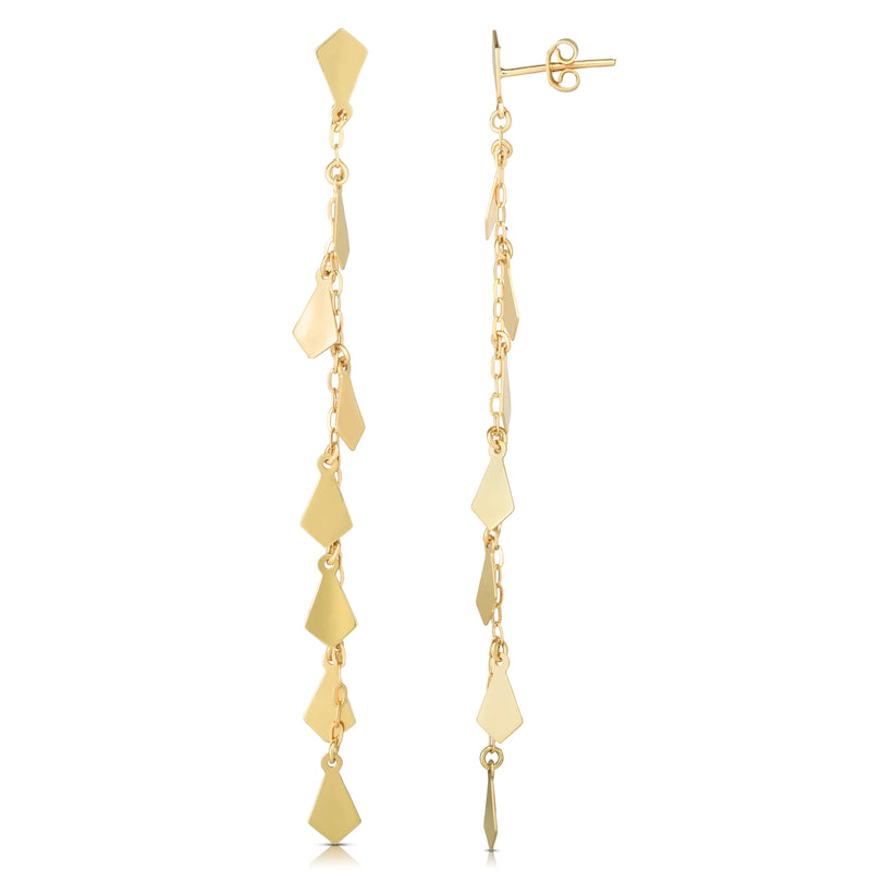 14k Gold Yellow Polished Tear Drop Drop Earrings