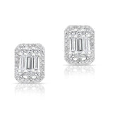Fancy Baguette Diamond Stud Earrings-Earrings-majolie-White Gold-