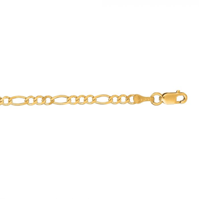 Yellow 14K Gold 3.1mm Polished Figaro Chain-MENS NECKLACE-MAURICE'S JEWELERS-