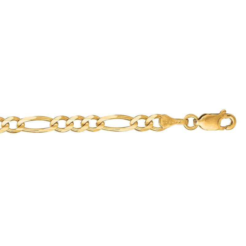 Yellow 14K Gold 3.8mm Polished Figaro Chain-MENS NECKLACE-MAURICE'S JEWELERS-