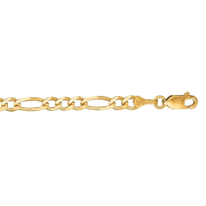 Yellow 14K Gold 3.8mm Polished Figaro Chain