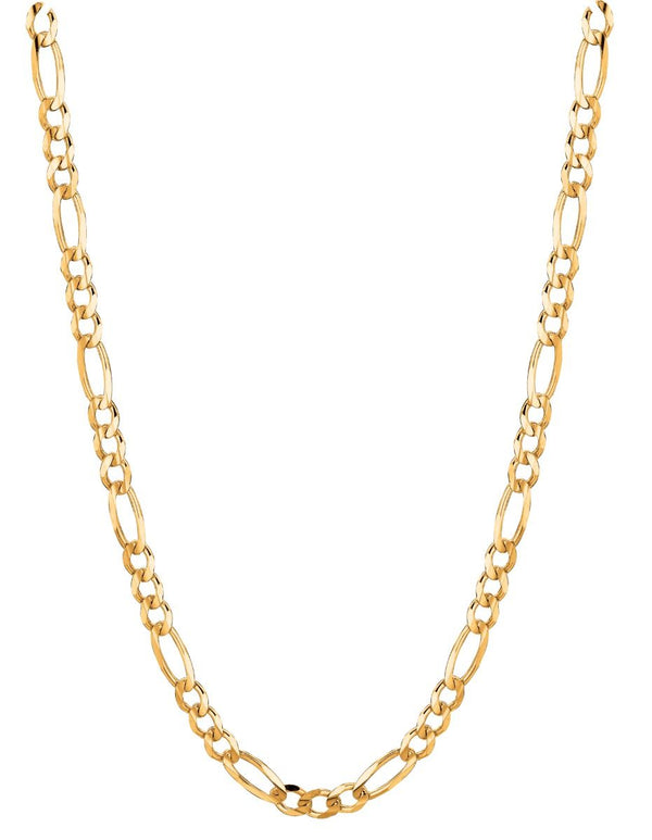 Yellow 14K Gold 4.5mm Polished Figaro Chain