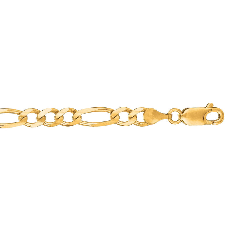 Yellow 14K Gold 4.5mm Polished Figaro Chain