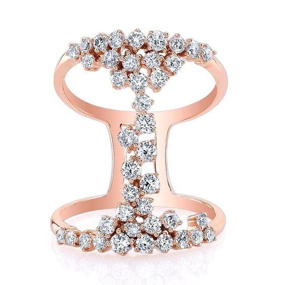 14K Yellow Gold Floating Diamond Ring-Rings-Maurice's Jewelers-Rose Gold-4-