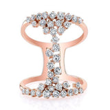 14K Rose Gold Floating Diamond Ring