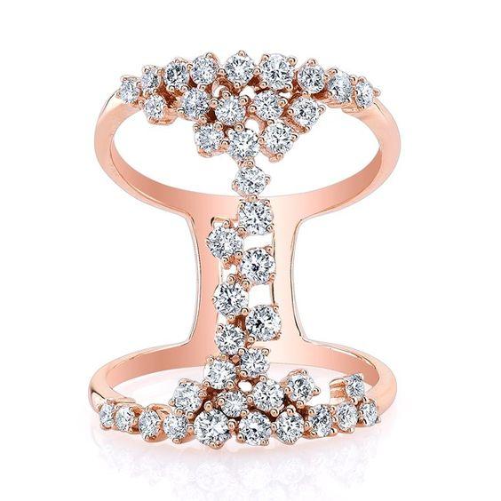 14K Rose Gold Floating Diamond Ring