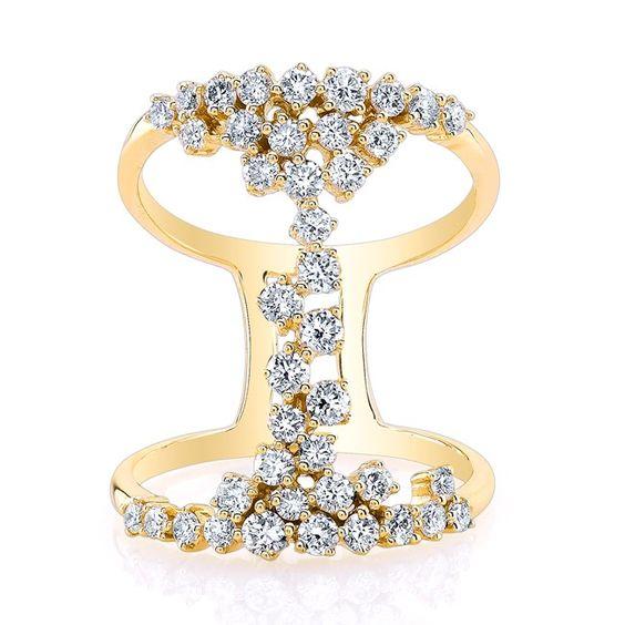 14K Yellow Gold Floating Diamond Ring