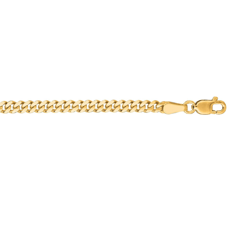 Yellow 14K Gold 3mm Gourmette Chain