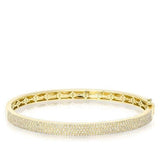 Half Pave Diamond Bangle-Bracelets-majolie-Yellow Gold-