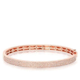 Half Pave Diamond Bangle-Bracelets-majolie-Rose Gold-