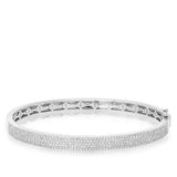 Half Pave Diamond Bangle-Bracelets-majolie-White Gold-