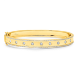 14K Rose Gold High Polished Diamond "Lights" Bangle