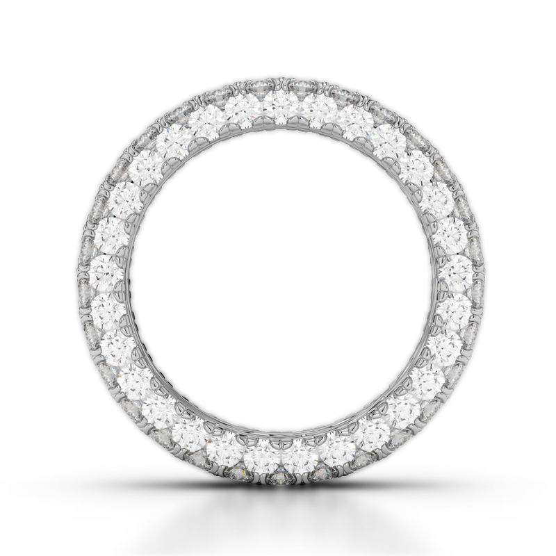 18K White Gold Diamond Double Row Seamless Collection Eternity Band-Rings-Maurice's Jewelers-