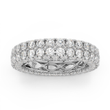 18K White Gold Diamond Double Row Seamless Collection Eternity Band-Rings-Maurice's Jewelers-