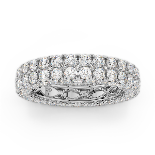 18K White Gold Diamond Double Row Seamless Collection Eternity Band