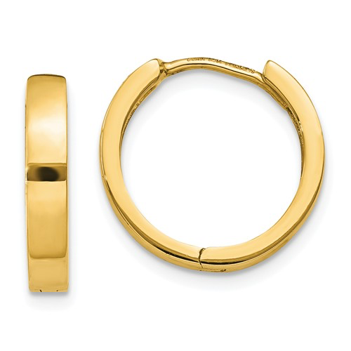 14K Yellow Gold Hinged Hoop Earrings