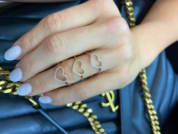 Open Heart Diamond Ring-aaron jewelry-