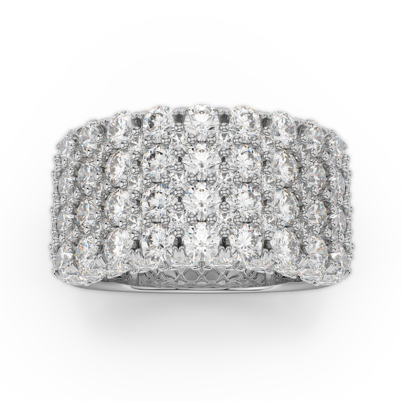 18K White Gold Diamond Thick Seamless Band-Rings-Maurice's Jewelers-