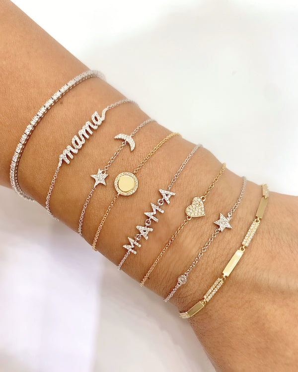 14K Rose Gold Diamond "Mama" Script Bracelet-Bracelets-Maurice's Jewelers-