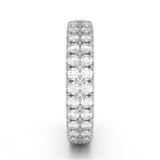 18K White Gold Diamond Double Row Seamless Collection Eternity Band-Rings-Maurice's Jewelers-