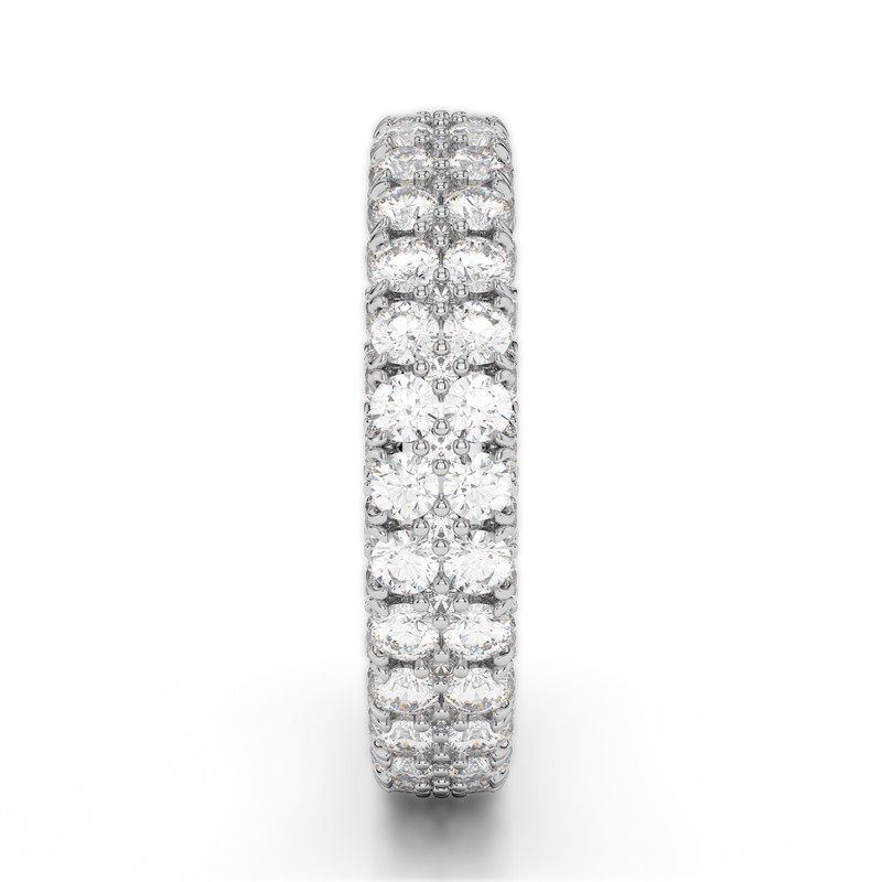 18K White Gold Diamond Double Row Seamless Collection Eternity Band-Rings-Maurice's Jewelers-