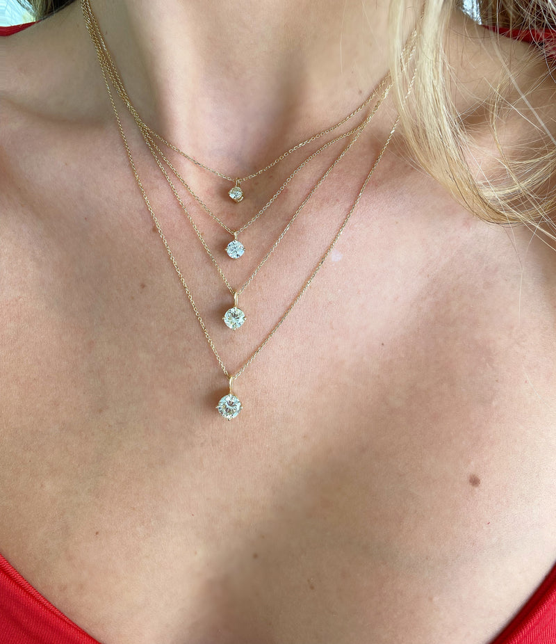 Diamond Solitaire Necklace with 1/4ctw GH/VS in Platinum - Baxter Moerman