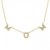 14K Rose Gold Diamond Mom Necklace-Necklaces-Maurice's Jewelers-YELLOW GOLD-
