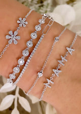 18K Yellow Gold Diamond Tennis Paperclip Bracelet-Bracelets-UNISON (CBG)-