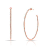 Inside & Outside Diamond Hoop Earring-earrings-majolie-Rose Gold-