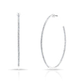 Inside & Outside Diamond Hoop Earring-earrings-majolie-White Gold-