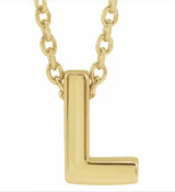14K Yellow Plain Uppercase Initial Necklace-Necklaces-Maurice's Jewelers-