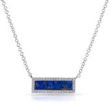 14K Yellow Gold Lapis Rectangle Necklace
